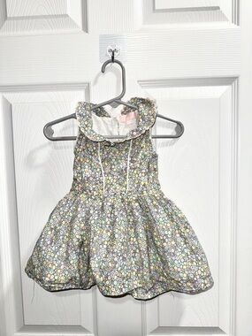 Floral Ruffle Collar Girls' Casual Dress - Multi